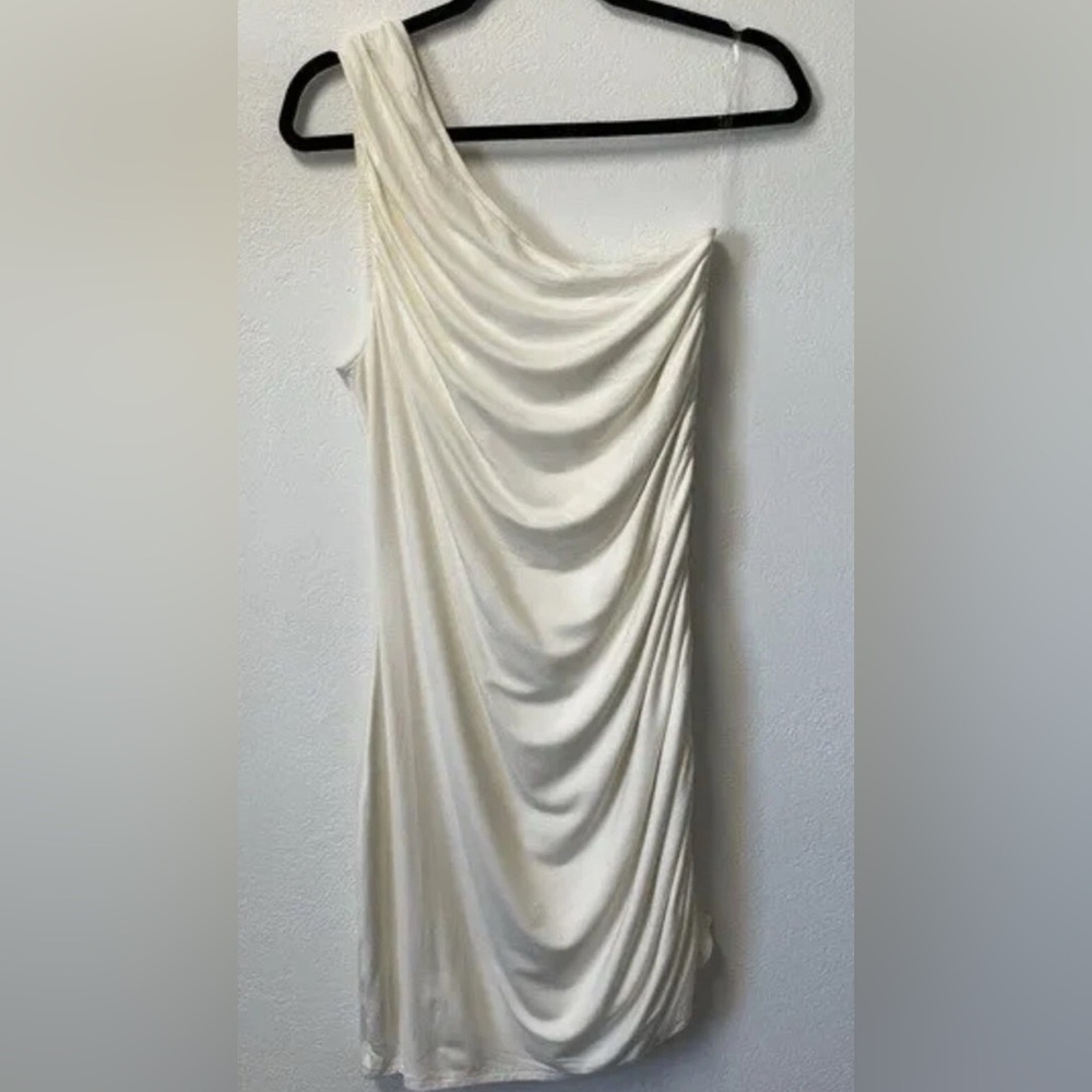 A New Day One Shoulder Ruched midi Dress Beige Size:  1X Never worn
